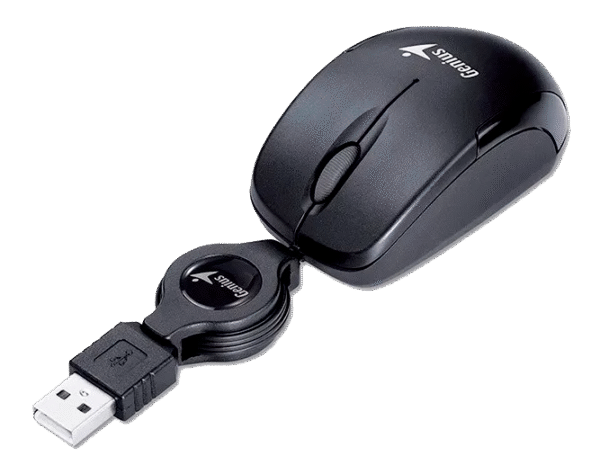 MOUSE GENIUS MICRO TRAV RETRAC WHITE