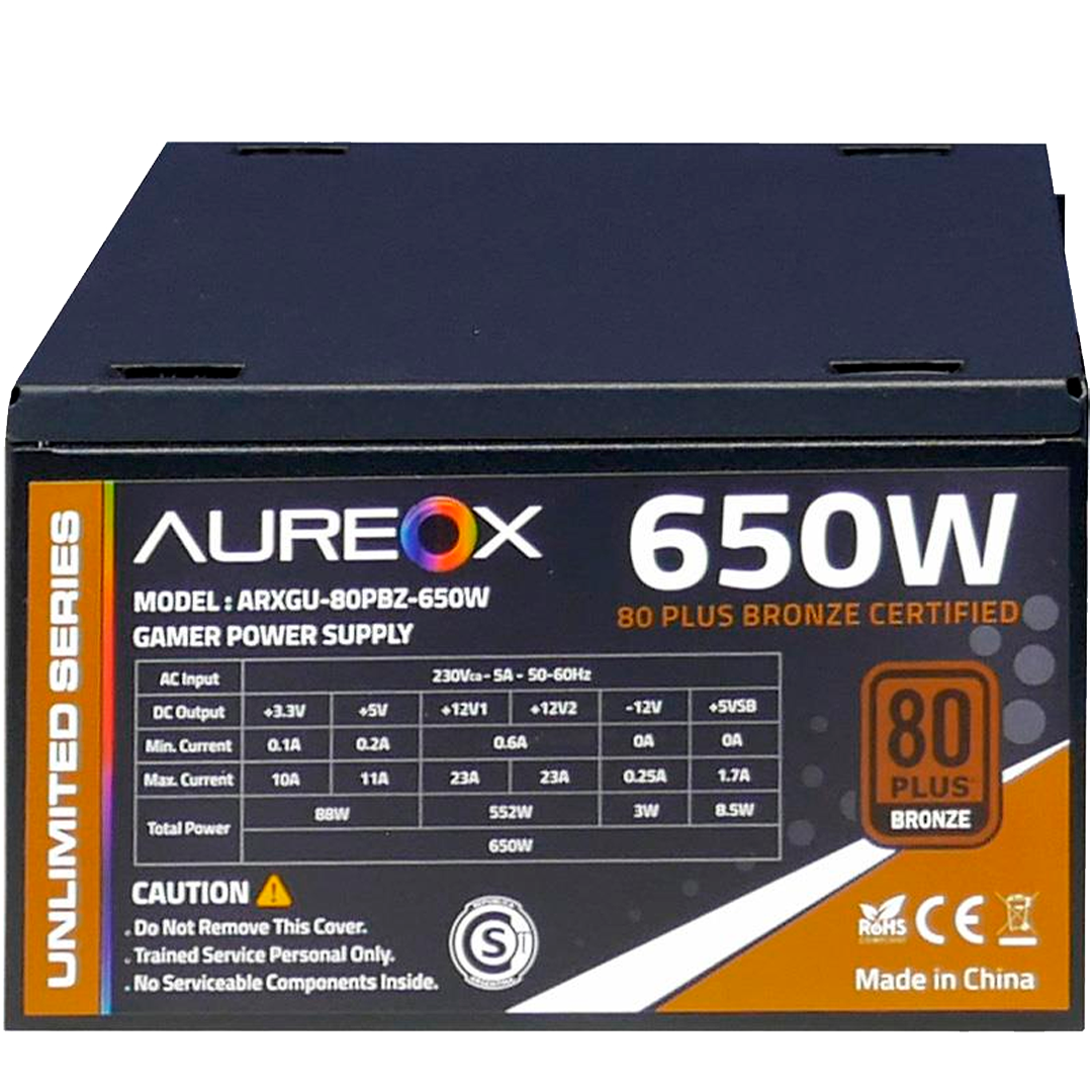 FUENTE GAMER AUREOX 650W BRONZE 80+PSU