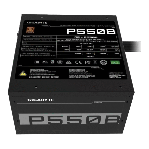 FUENTE GAMER GIGABYTE 550W 80 PLUS