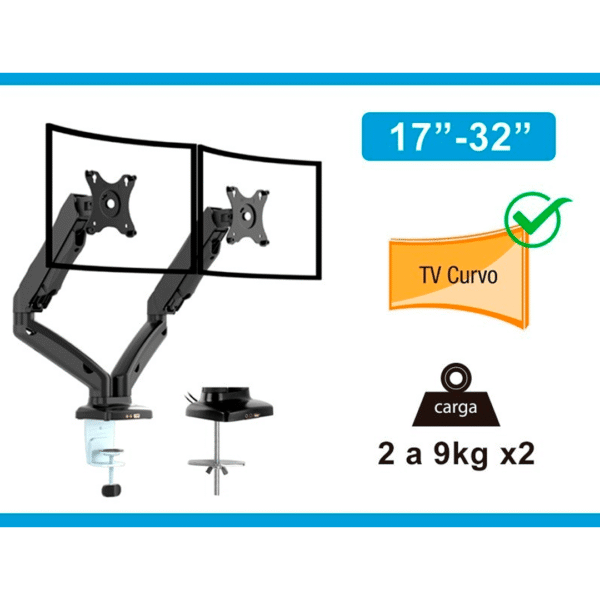 2266-3-1.png SOPORTE INTELAID DOBLE MONITOR 1USB AUDIO 13 A 27 100X100