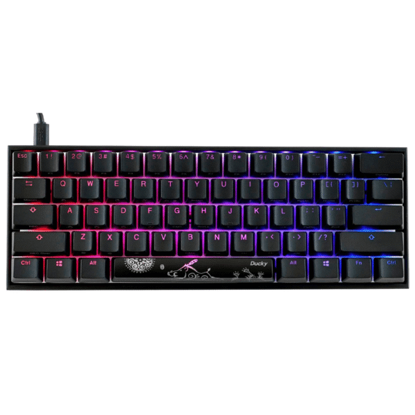 TECLADO GAMER DUCKY MECHA MINI RGB CHERRY RED RGB PBT DOUBLE SHOT 60%