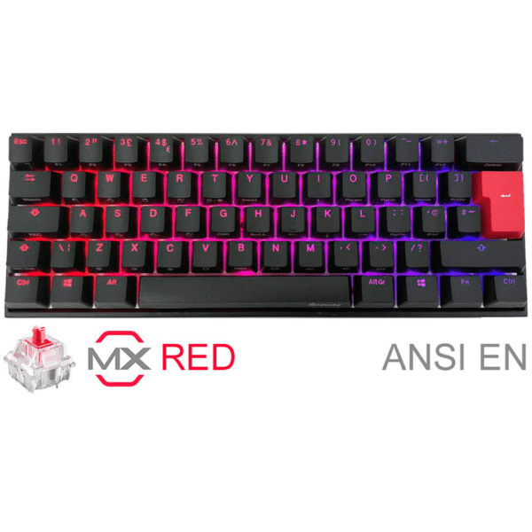 TECLADO GAMER DUCKY MECHA MINI RGB CHERRY RED RGB PBT DOUBLE SHOT 60%