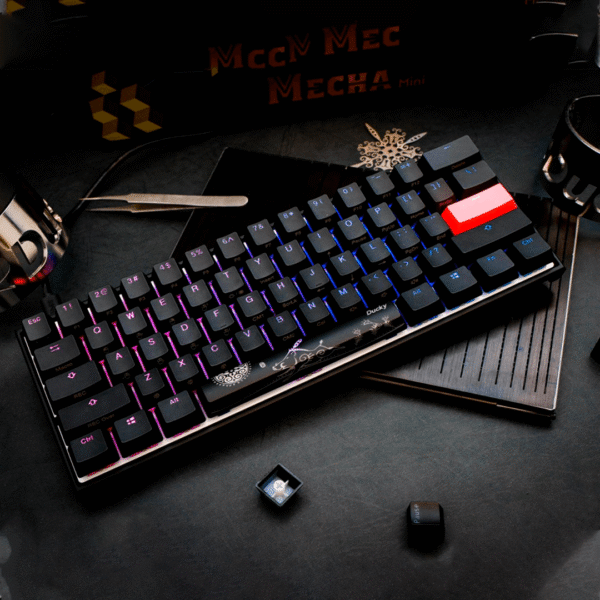 TECLADO GAMER DUCKY MECHA MINI RGB CHERRY RED RGB PBT DOUBLE SHOT 60%