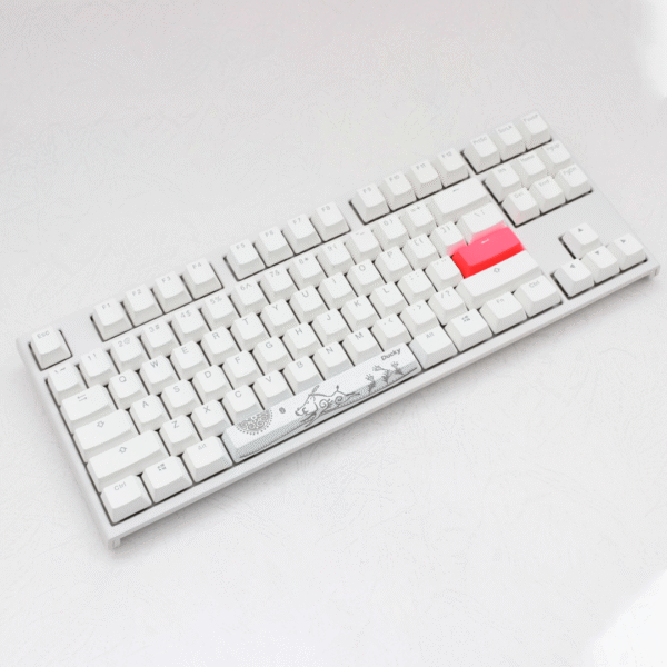 TECLADO GAMER DUCKY ONE 2 RGB TKL WHITE RGB CHERRY MX BLUE DOUBLE SHOT PBT MECANICO