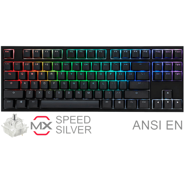 TECLADO GAMER DUCKY ONE 2 TKL RGB CHERRY MX SPEED SILVER DOUBLE SHOT PBT MECANICO