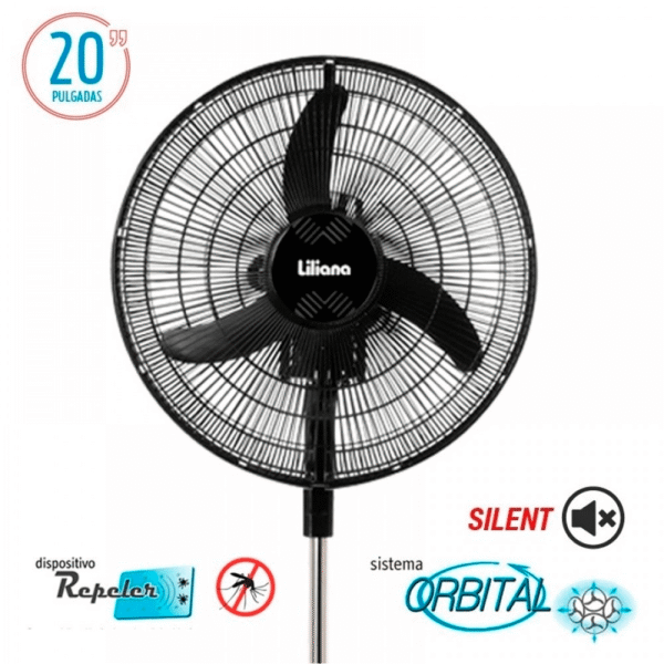LILIANA VENTILADOR PIE 20 PPARRILLA METAL ASPAS PLASTICAS