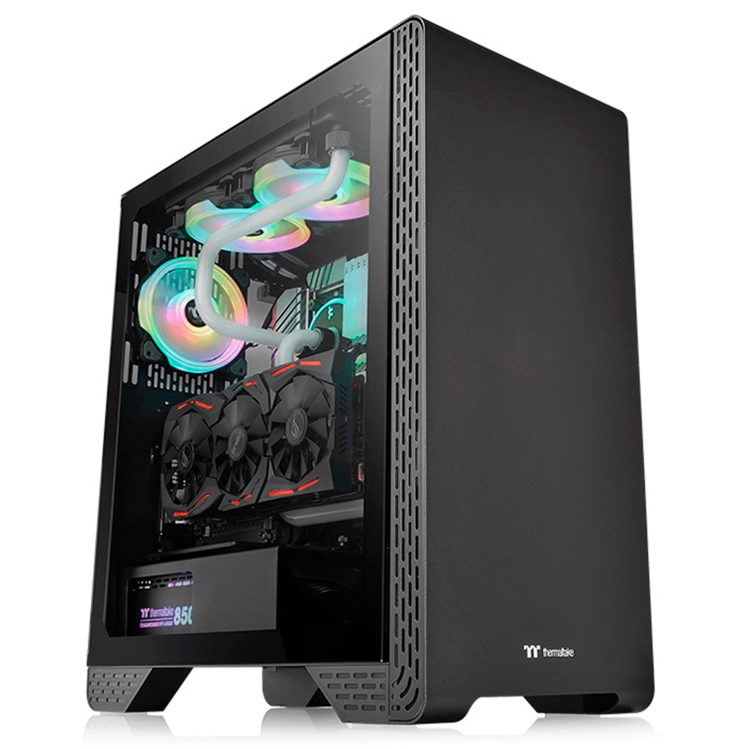 GABINETE GAMER THERMALTAKE S300 TG BLACK TEMP GLASS