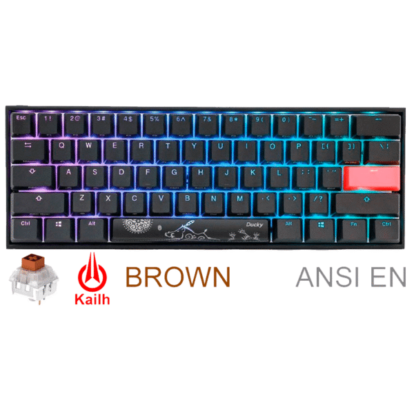 TECLADO GAMER DUCKY MECHA MINI V2 RGB KAILH BOX BROWN PBT DOUBLE SHOT