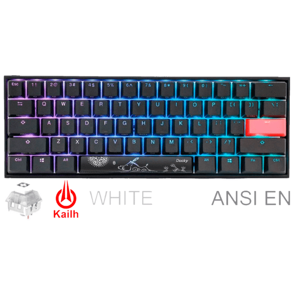 TECLADO GAMER DUCKY MECHA MINI V2 RGB KAILH BOX WHITE PBT DOUBLE SHOT