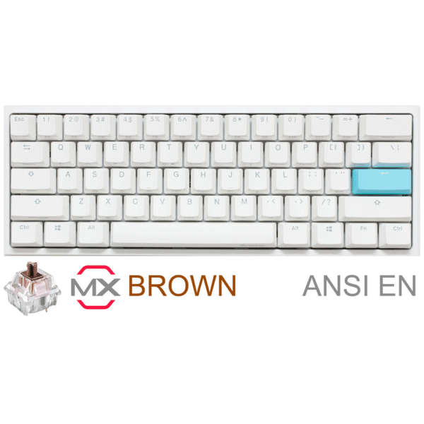 TECLADO GAMER DUCKY ONE 2 MINI PURE WHITE RGB CHERRY BROWN RGB DOUBLE SHOT PBT MECANICO