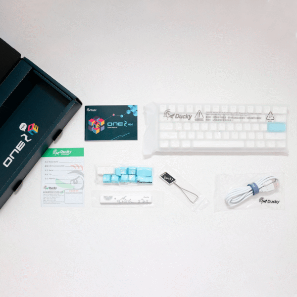 TECLADO GAMER DUCKY ONE 2 MINI PURE WHITE RGB CHERRY BROWN RGB DOUBLE SHOT PBT MECANICO