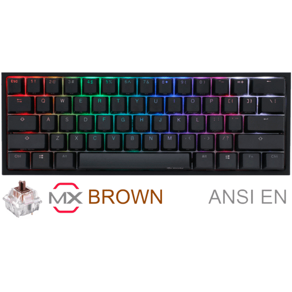 TECLADO GAMER DUCKY ONE 2 MINI RGB CHERRY MX BROWN DOUBLE SHOT PBT MECANICO