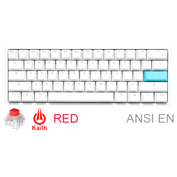TECLADO GAMER DUCKY ONE 2 MINI RGB WHITE RGB KAILH BOX SILENT RED SWICHT DOUBLE SHOT PBT MECANICO