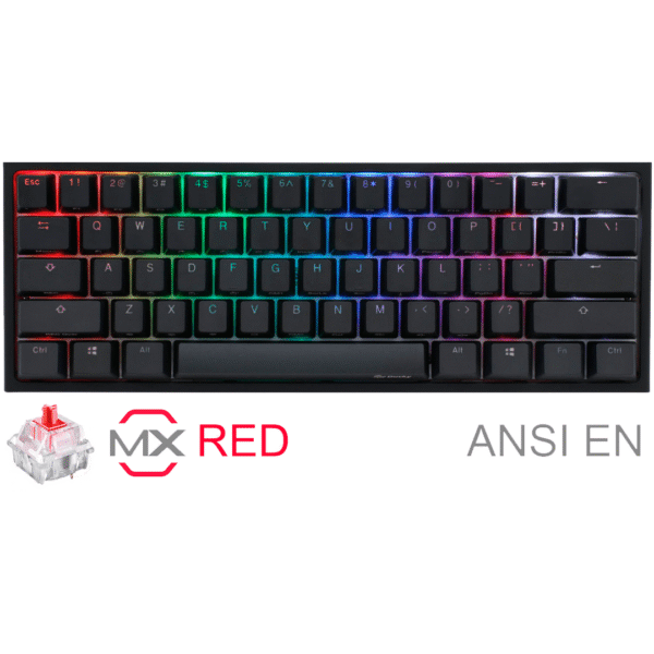 TECLADO GAMER DUCKY ONE 2 RGB TKL CHERRY MX RED DOUBLE SHOT PBT