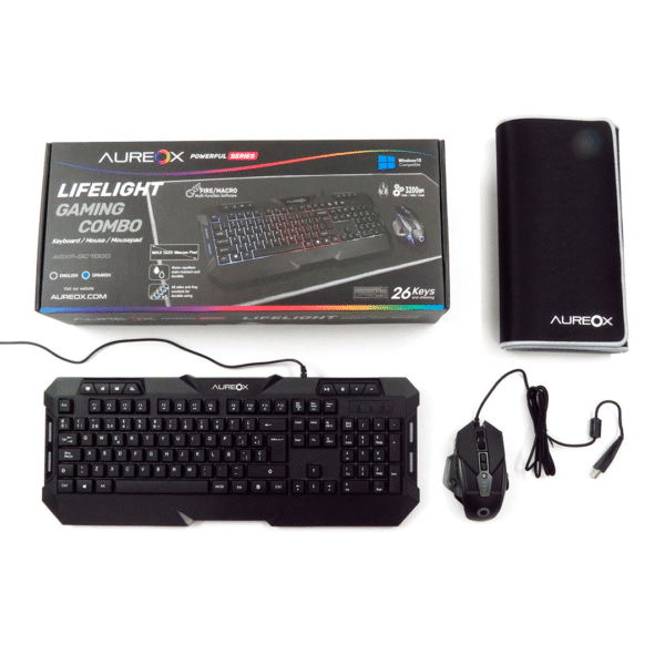 TECLADO+MOUSE+ PAD AUREOX GAMING GC1000