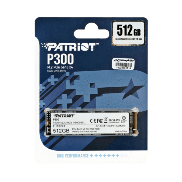 DISCO SSD PATRIOT P300 512GB M.2 2280 PCIE GEN3 X4