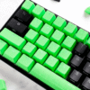 SET 31 TECLAS DUCKY VERDE GOMA RUGOSAS GAMER TRASLUCIDAS