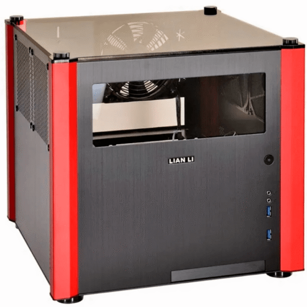 5242-1 GABINETE LIAN LI PC-V359WRX BLACK/RED (NEGRO/ROJO) CUBO M-ATX ALUMINUM SIN FUENTE